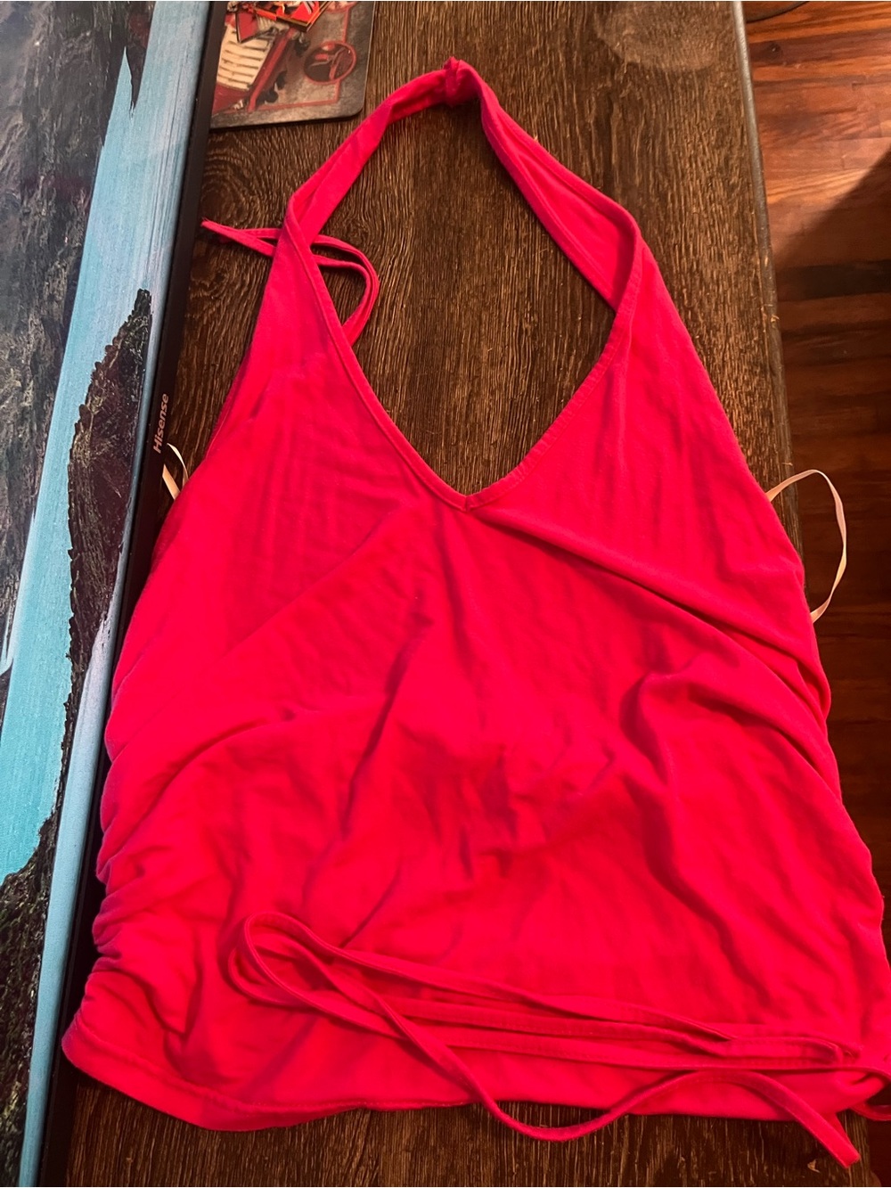 SHEIN Vibrant Hot Pink and Gray Halter Camisole